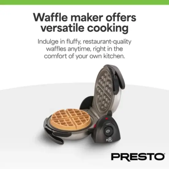 Presto FlipSide Belgian Waffle Maker, Nonstick Kitchen Appliance, 7 Inch, Black image {3}