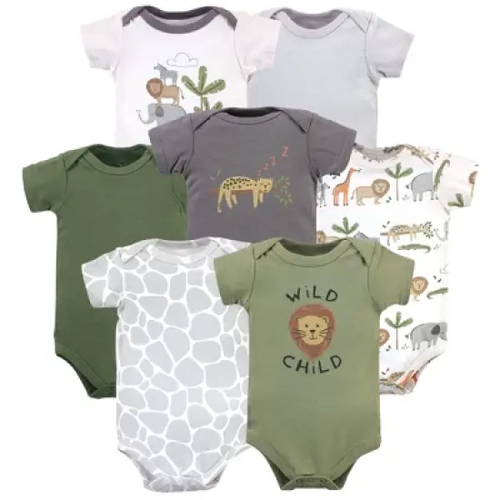 Hudson Baby Infant Boy Cotton Bodysuits, Safari Life image {8}