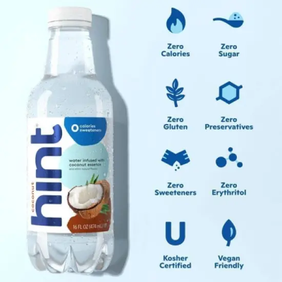 hint Coconut Flavored Water - 16 fl oz Bottle image {1}