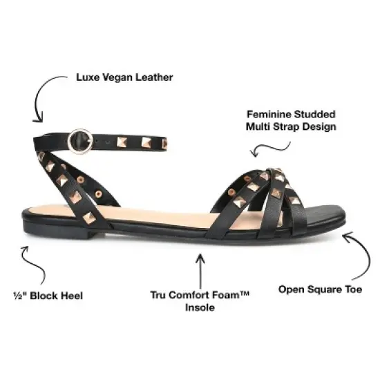 Journee Collection Womens Zendaya Tru Comfort Foam Ankle Strap Low Block Heel Sandals image {7}