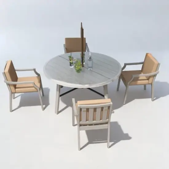 Mshliw 6-Piece Outdoor Dining Set with Acacia Wood Table image {9}