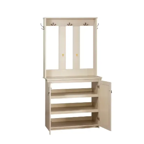 Saint Birch Hawksbury Hall Tree & Cabinet, White image {3}