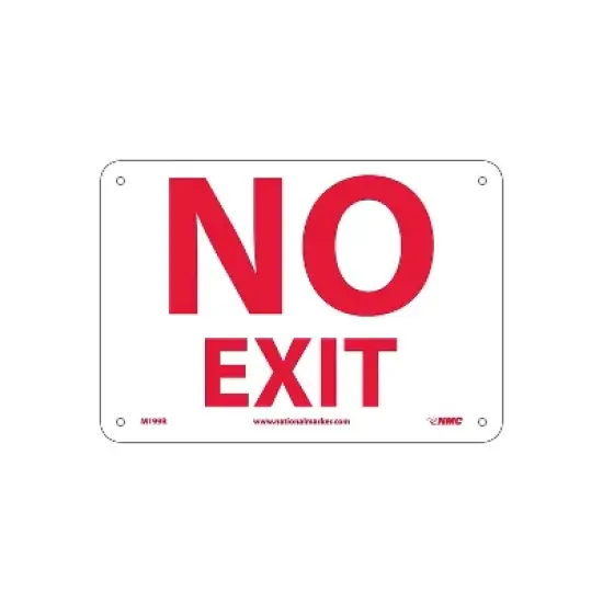 National Marker Fire No Exit 7" x 10" Rigid Plastic M199R image {1}