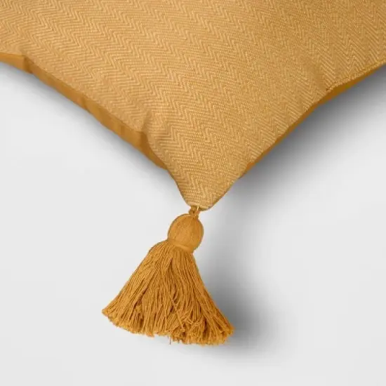 Gather Embroidered Herringbone Lumbar Throw Pillow Gold - Threshold&trade; image {3}