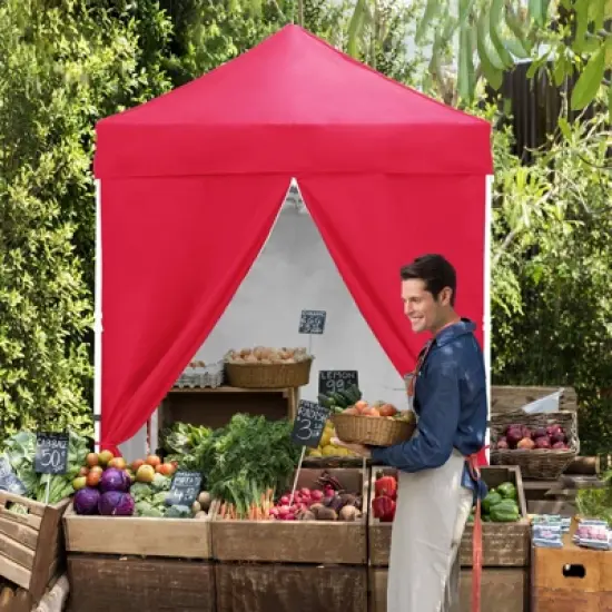 EAGLE PEAK 5x5 FT Pop up Canopy Instant Portable Tent with 4-Side Wall Panels image {16}
