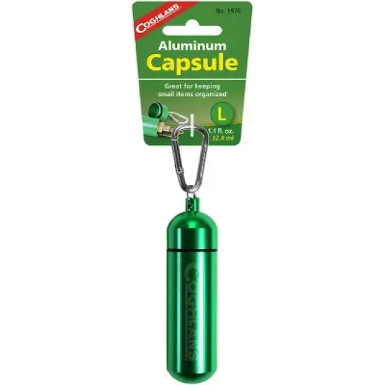 Coghlan's Aluminum Capsule with Carabiner, Watertight Seal, Container Storage image {3}