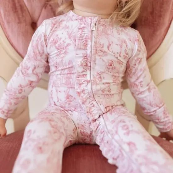Infant Antoinette Footie Ruffled Zippered One Piece - Posh Peanut image {2}