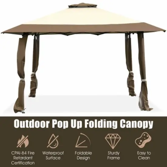 Tangkula 13' x 13' Folding Patio Pop-up Gazebo Canopy Tent Outdoor Shelter Shade image {2}