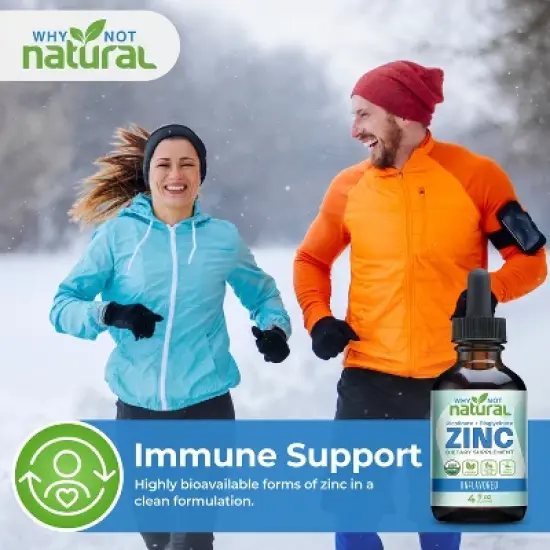 Why Not Natural Organic Liquid Zinc Drops Supplement with Chelated Picolinate and Bisglycinate, Vegan image {3}