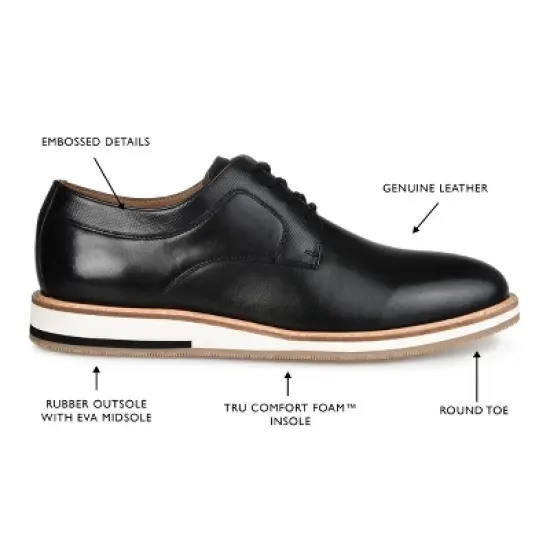 Thomas & Vine Medium and Wide Width Mens Glover Tru Comfort Foam Lace-up Round Toe Derby image {7}