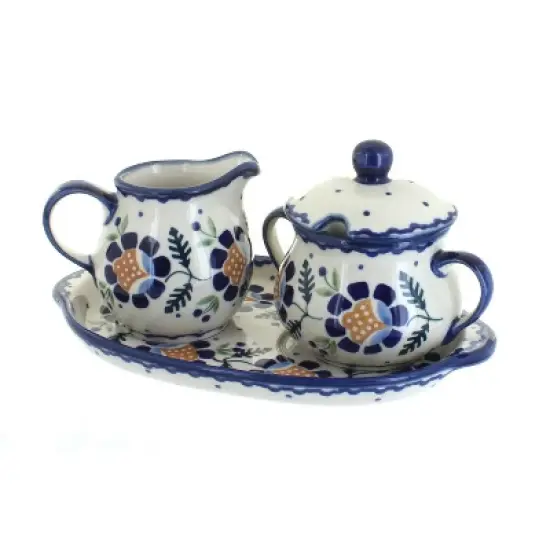 Blue Rose Polish Pottery K091 Manufaktura Cream & Sugar Set image {15}