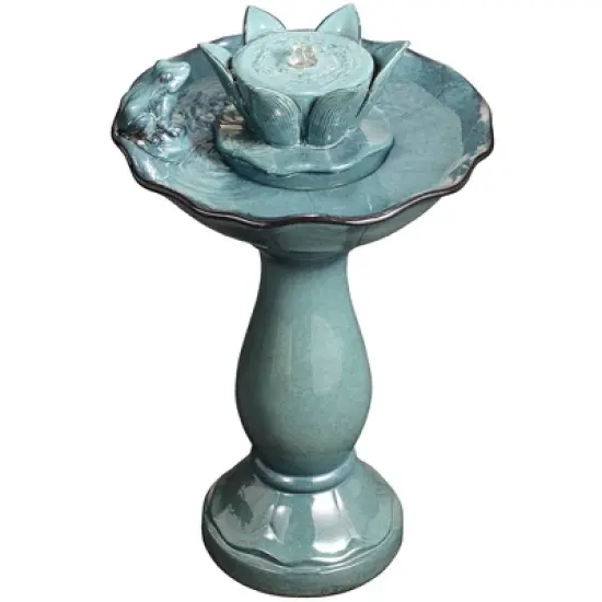 John Timberland Pleasant Pond Modern Bubbler Lotus Flower Outdoor Floor Water Fountain 25 1/4" for Yard Garden Patio Deck Porch House Exterior image {6}