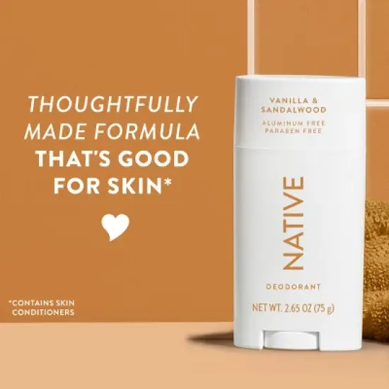 Native Solid Deodorant for Men & Women - Vanilla & Sandalwood - Aluminum-Free 2.65oz image {4}