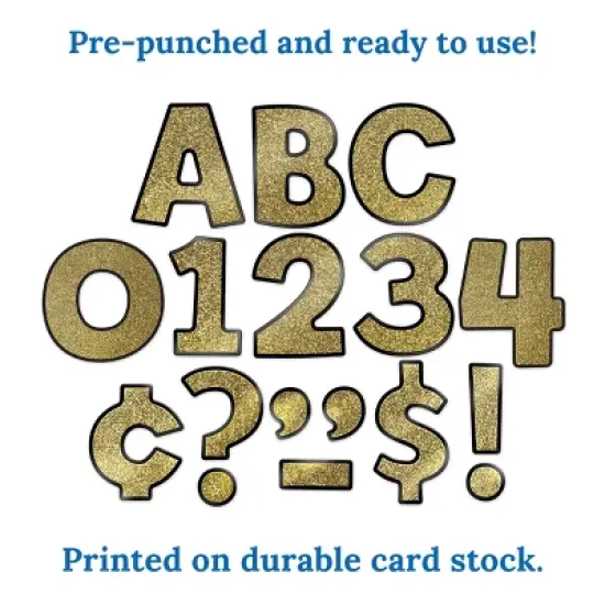 Carson Dellosa Education 4in Gold Glitter Combo Pack Bulletin Board Letters (219 pieces) image {4}