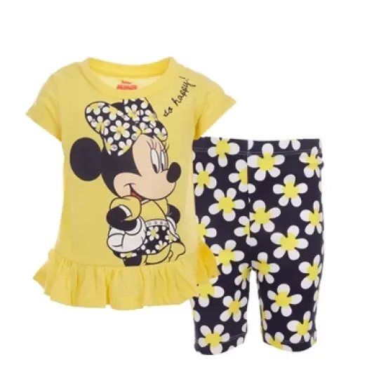 Disney Minnie Mouse Peplum T-Shirt and Bike Shorts Outfit Set Infant to Big Kid  image {8}
