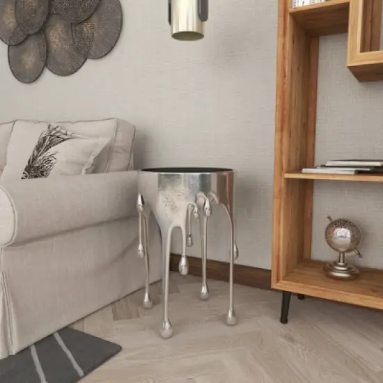 Contemporary Aluminum Melting Accent Table - Olivia & May image {18}
