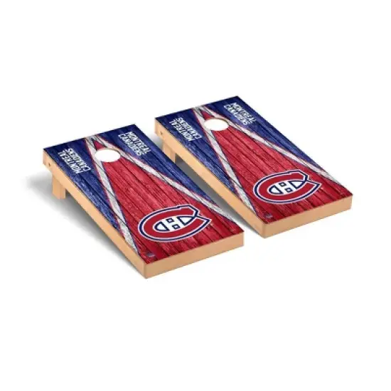 NHL Montreal Canadiens Premium Cornhole Board Weathered Triangle Version image {1}