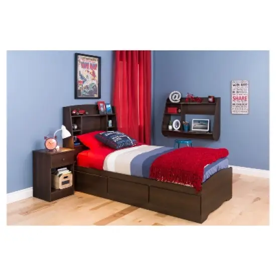 Twin Astrid Bookcase Headboard Espresso - Prepac image {3}