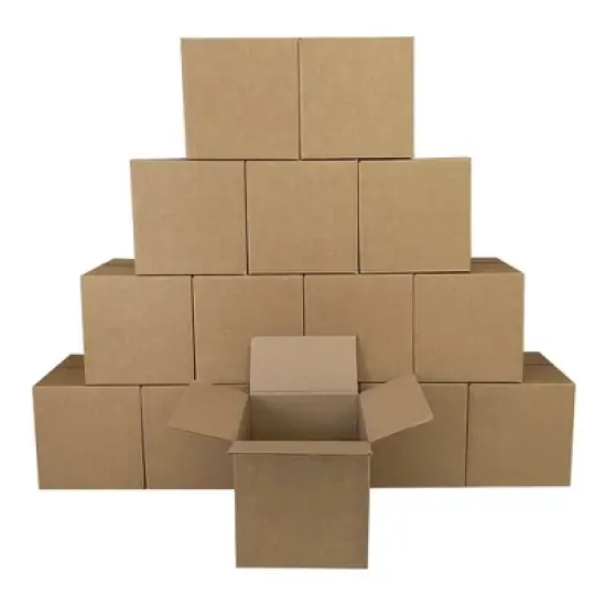 UOFFICE Heavy Duty Corrugated Boxes 18" x 18" x 18" 275lb Pack of 10 Cube Boxes image {5}