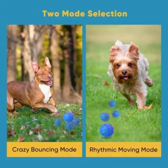 Petbobi Interactive Toy Dog Ball for Medium and Large Dogs, Active Rolling Ball for Dogs with LED Flash Light and USB Rechargeable, blue image {1}