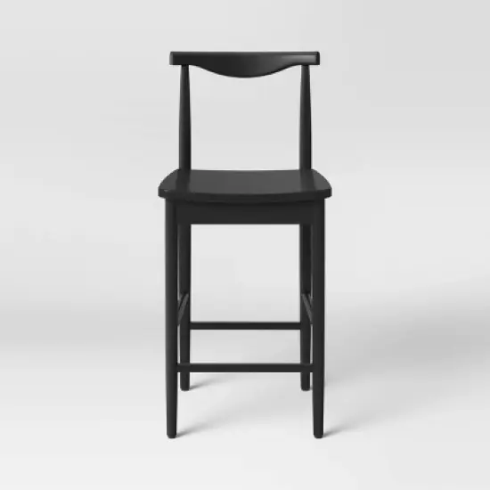 Biscoe Wood Counter Height Barstool Black - Threshold&trade; image {2}