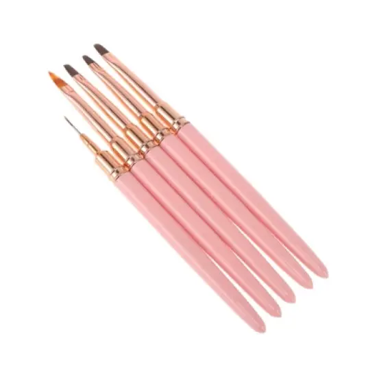 Unique Bargains Multifunctional Nail Art Brushes Kit Bright Pink 1 Set image {4}