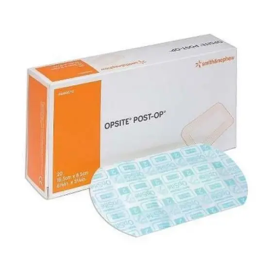 Smith & Nephew Opsite Post-Op Transparent Waterproof Dressing with Highly Absorbent Pad 3-3/4" x 3-3/8", Low Adherence, Latex-Free (Box of 20 Each) image {2}