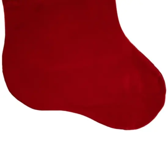 Northlight Velveteen Santa Claus Belt Buckle Commercial Christmas Stocking - 48" - Red and White image {3}