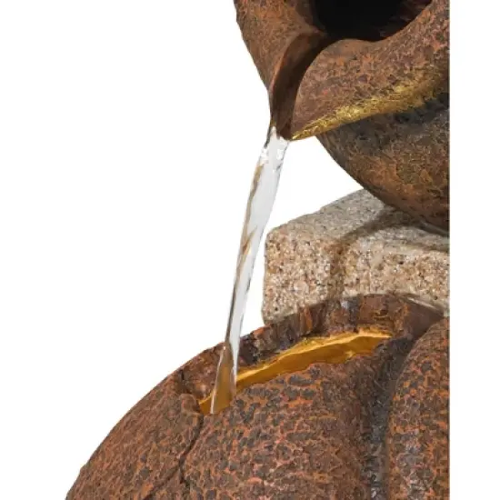 John Timberland Tipping Jugs Rustic Cascading Outdoor Floor Water Fountain with LED Light 30" for Yard Garden Patio Home Deck Porch House Roof image {2}