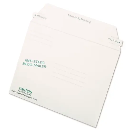 Quality Park Antistatic Fiberboard Disk Mailer 6 x 8 5/8 White Recycled 25/Box 64126 image {4}