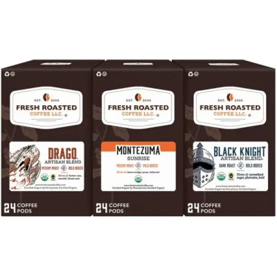 Fresh Roasted Coffee - Organic Artisan Blends Variety Pack - 72CT Single Serve Pods image {9}