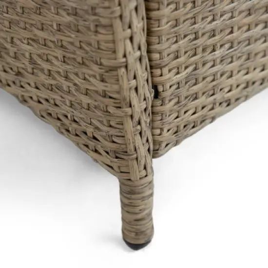 Greemotion 7pc Mackay Teak Wood Top Outdoor Patio Dining Set with Self Storing Butterfly Leaf & Reclining Chairs Brown image {11}