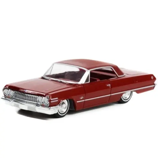 1963 Chevrolet Impala Sport Coupe Red with Red Interior "Vintage Ad Cars" Series 7 1/64 Diecast Model Car by Greenlight image {1}