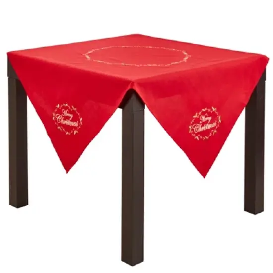 Saro Lifestyle Merry Christmas Embroidered Design Tablecloth image {3}