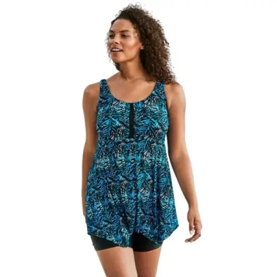 Swim 365 Women&rsquo;s Plus Size Longer-Length Tankini Top image {3}