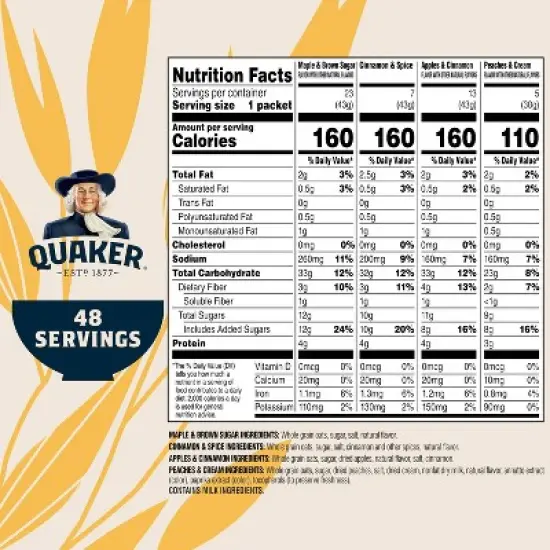 Quaker Instant Oatmeal Variety Pack - 70.5oz / 48ct image {3}