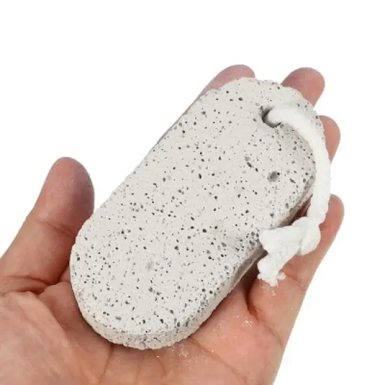 Unique Bargains Fine and Coarse Double Sided Oval Exfoliating Scrub Stone Foot File Gray 2Pcs image {4}