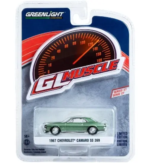 1967 Chevrolet Camaro SS 369 Mountain Green Metallic "Greenlight Muscle" Series 27 1/64 Diecast Model Car by Greenlight image {2}