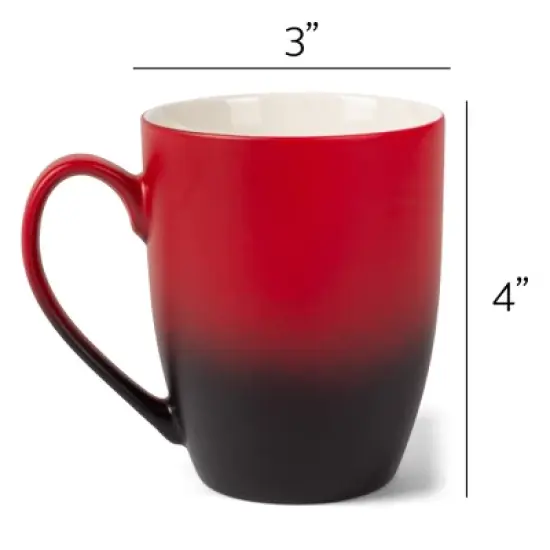 Elanze Designs Romantic Valentines Coffee Cup Mug 12 Ounce Ceramic With Ombre Gradient Be Mine Floral Fox Red and Black image {3}