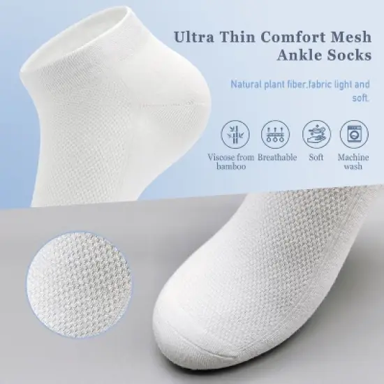 SERISIMPLE Women&rsquo;s Bamboo Ankle Socks &ndash; Ultra-Thin, Breathable Mesh, Lightweight Low-Cut image {8}