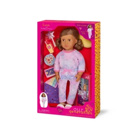 Our Generation Luna Posable 18" Slumber Party Doll & Storybook Set image {6}