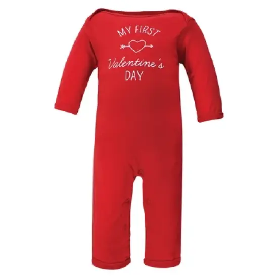 Hudson Baby Unisex Baby Cotton Coveralls, Valentine Easter image {2}