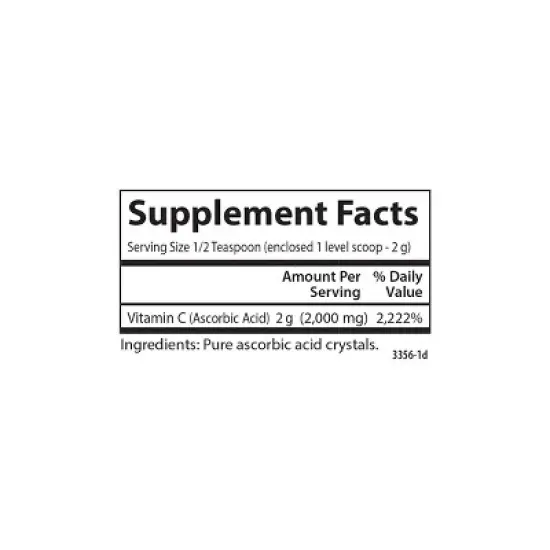 Carlson - Non-GMO Vitamin C Crystals, 2000 mg, Vitamin C Powder, Immune Support, Antioxidant image {3}