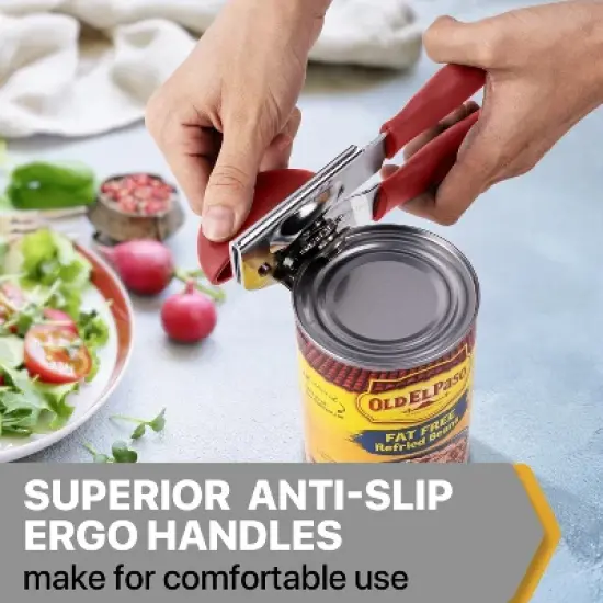 Manual Can Opener for Seniors, Heavy Duty with Comfort Grip & Magnet for Kitchen Camping image {4}