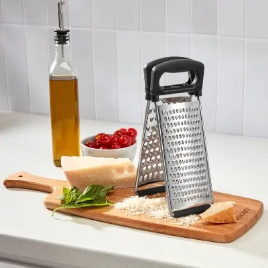 Cuisinart 2-in-1 Detachable Grater: Stainless Steel, Flat Cheese Grater, Dishwasher-Safe, Silver & Black, 2 Pieces image {3}