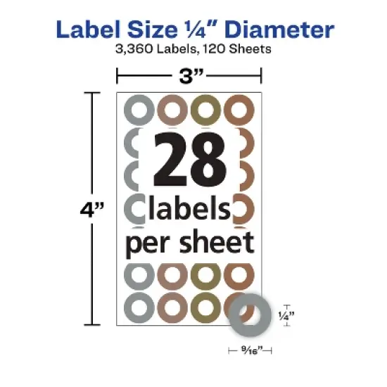 Avery Reinforcement Labels, 1/4", Permanent, 12 Packs (21920) image {3}