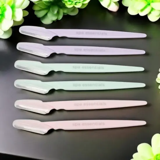 Spa Essentials 6-Pack Face and Brow Razors - Precision Facial Hair Removal and Eyebrow Shaping Tool Set image {5}