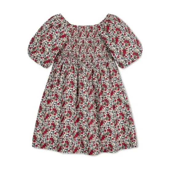 Hope & Henry Girls' Short Bubble Sleeve Smocked Dress, Toddler image {2}