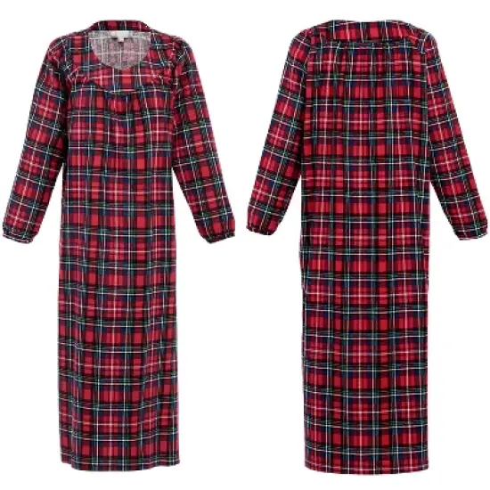 Women's Cotton Flannel Nightgown, Long Soft Sleep Dress image {2}