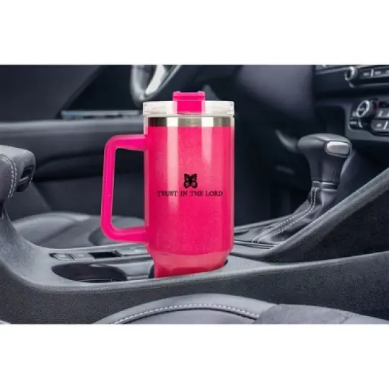 100 North She Is Clothed In Strength And Dignity Flower Wrap-Around 40 Oz. Stainless Steel Water Bottle Coffee Mug, Spill & Leak Resistant, Travel image {4}